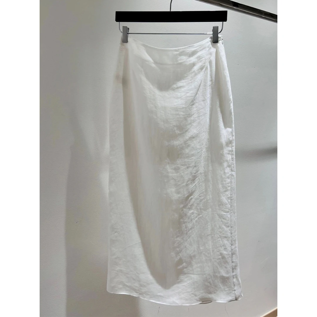 满满随性慵懒感！今年流行！半身裙女气质2025年春夏新款后开叉裙子