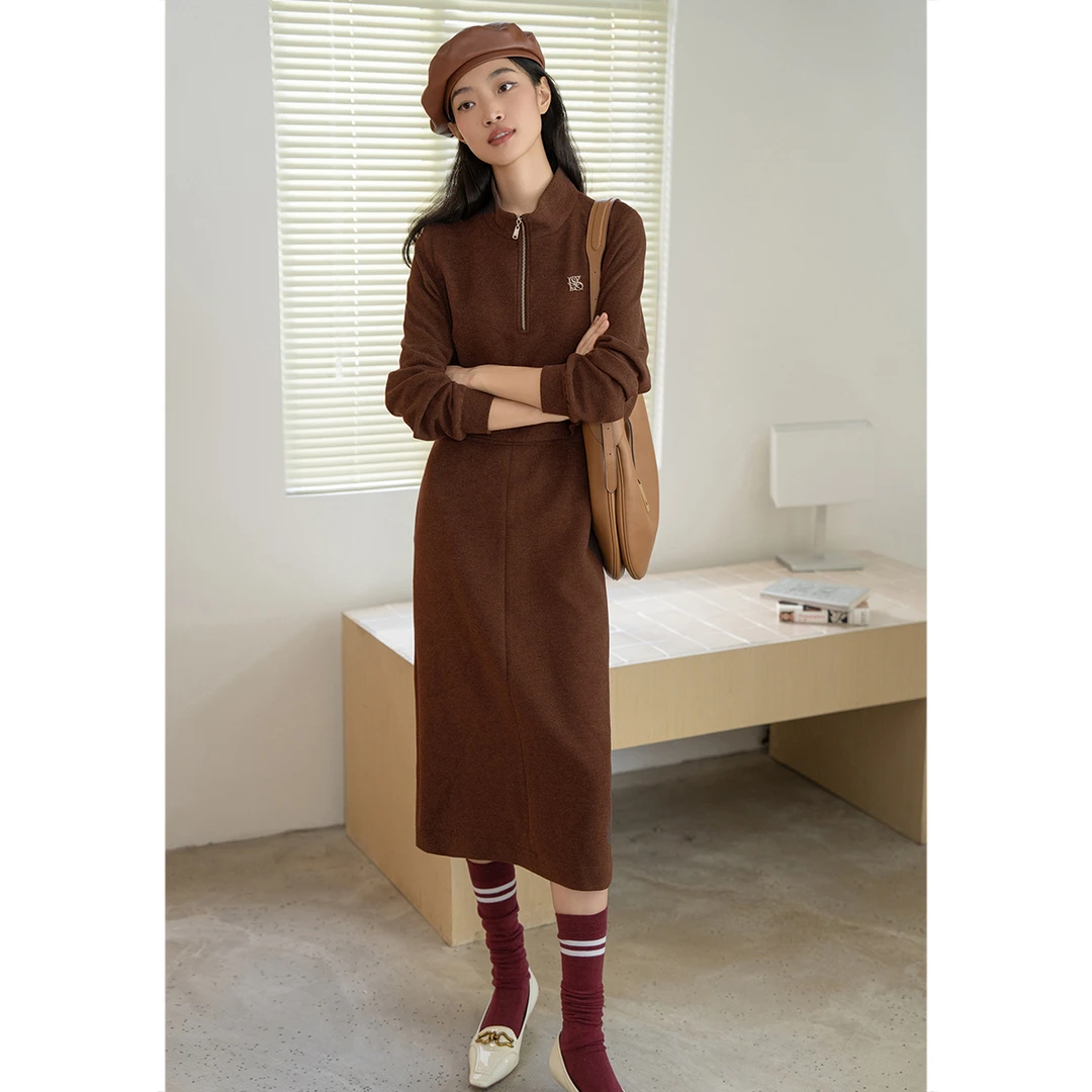 【琥珀流光】PSALTER/诗篇 双面绒假两件学院卫衣裙6C35105330