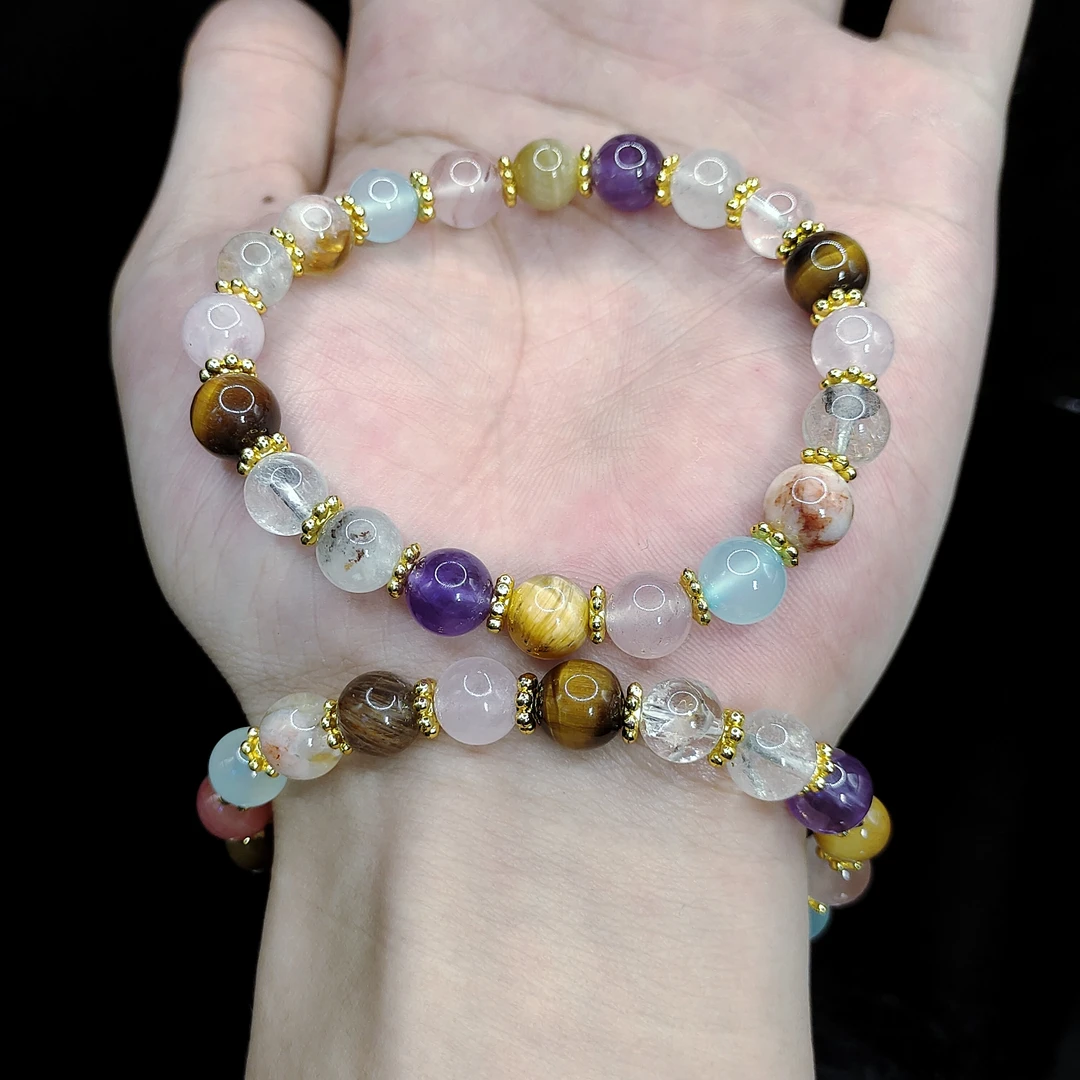 【李想精选】水晶DIY单圈手串X9【多样性发其一】约8mm