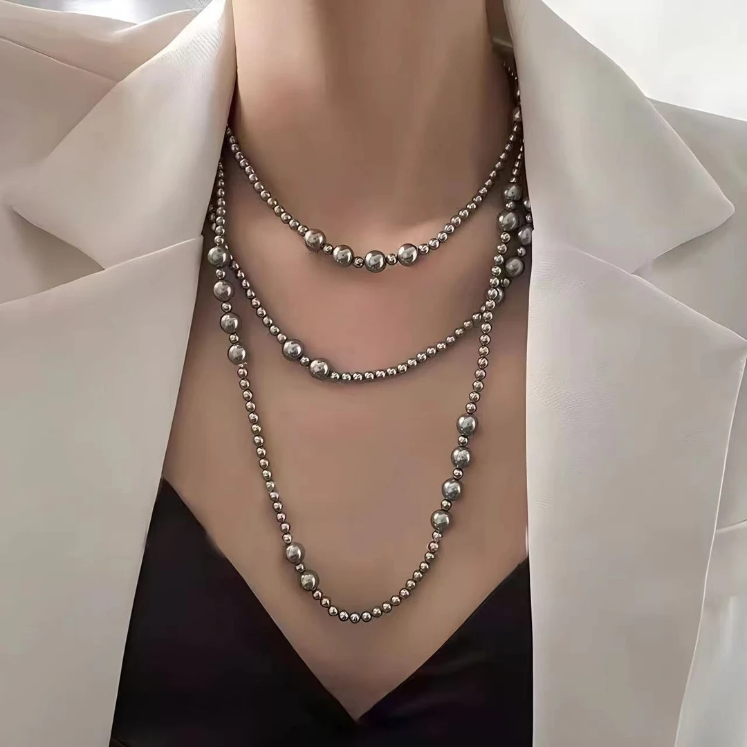 铜合金项链 时尚百搭气质毛衣链项链7550