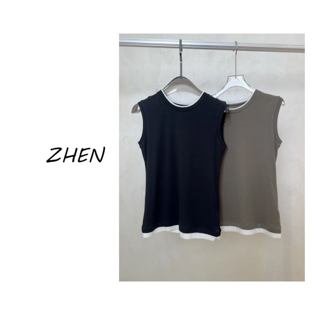 【ZHEN】25K00651 2025新款修身显瘦气质小众设计师款背心
