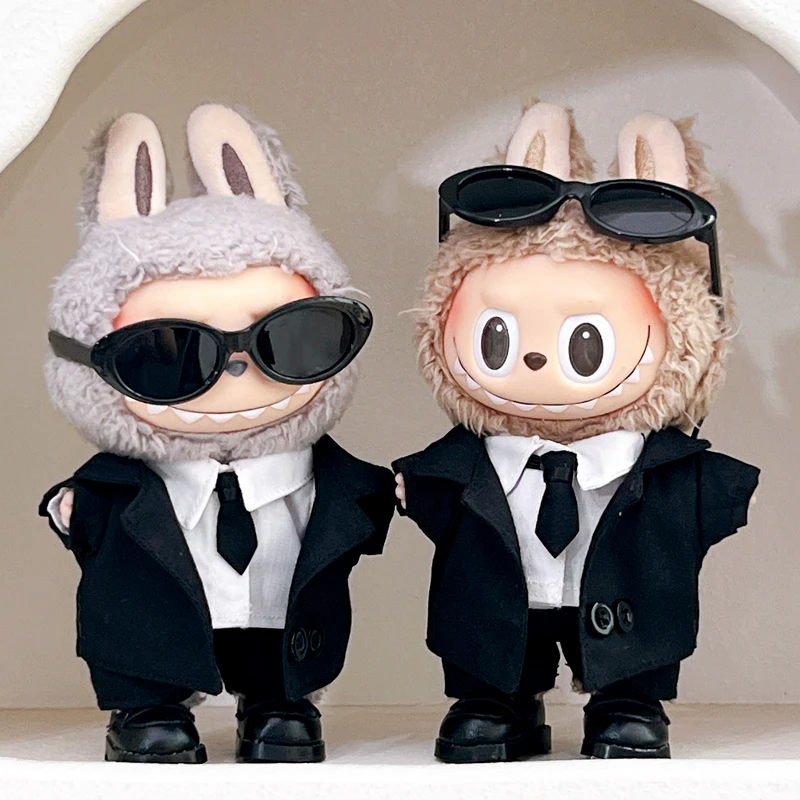 17cm拉布布娃衣labubu衣服一代二代超萌公仔玩偶西装套装帅气可爱