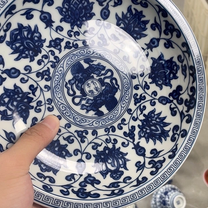 瓷片景德镇青花缠枝莲大壶承