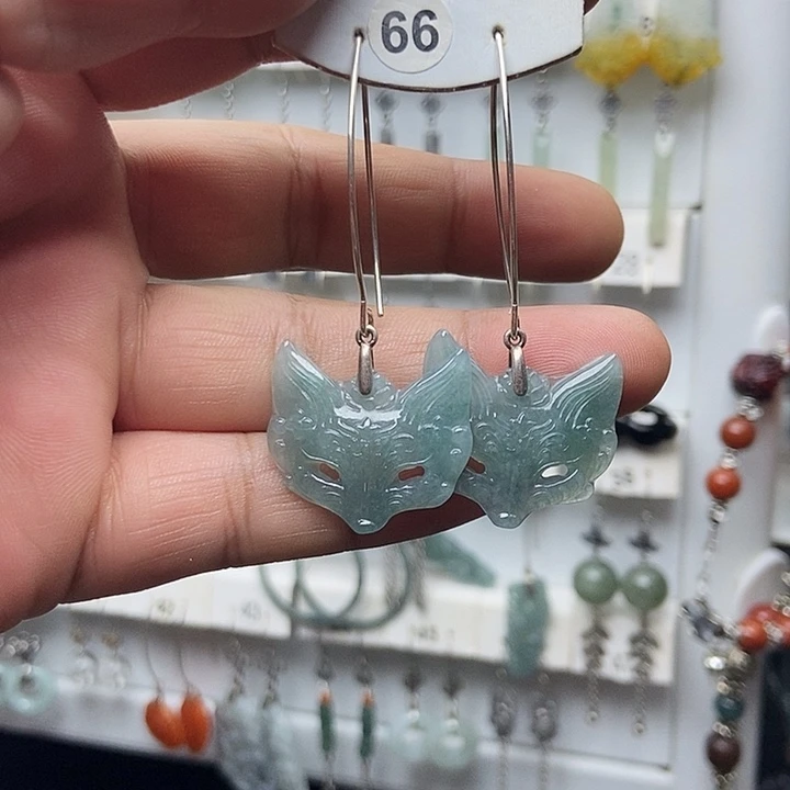 翡翠银S925镶嵌耳饰品质珠宝