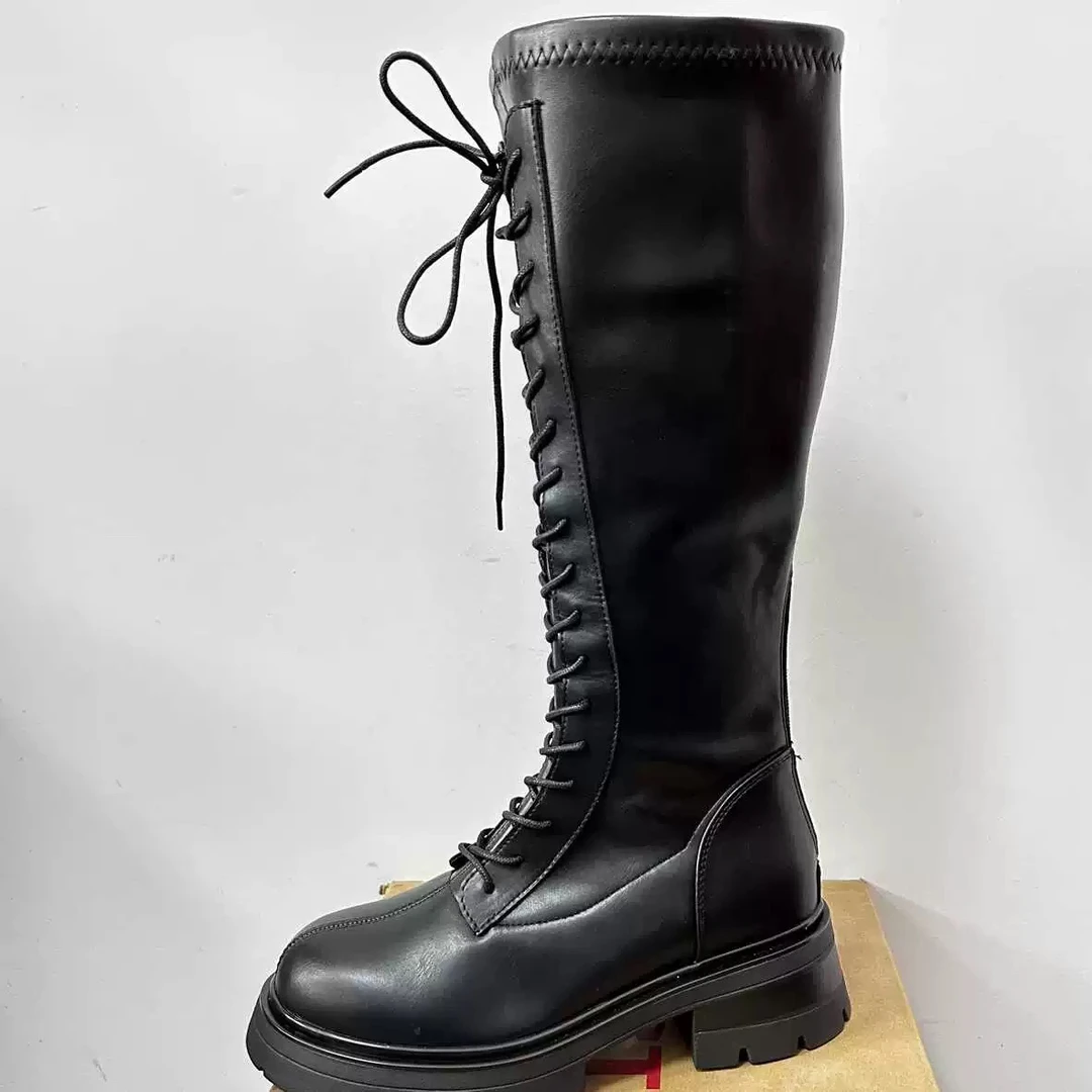 长靴1132加绒厚底骑士靴女靴23D