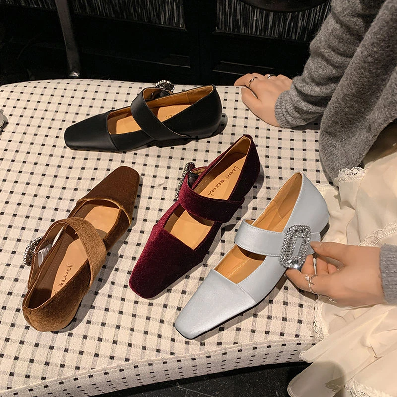 跟高3cm/34-40/（含内增高2cm）春季百搭方头玛丽珍内增高浅口单鞋