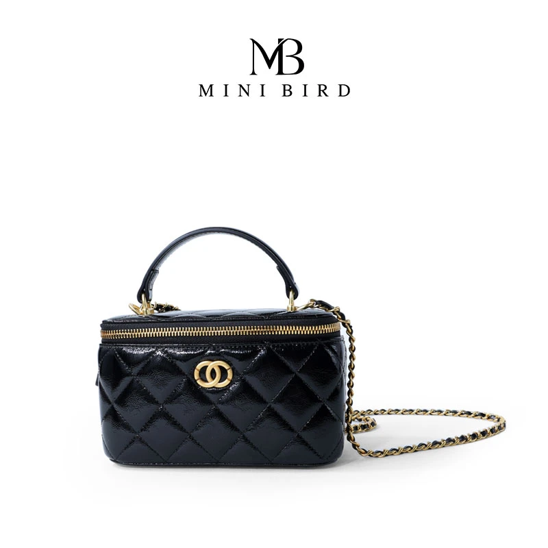 MINIBIRD2025新款小香风链条方盒包头层牛皮轻便百搭手提斜挎包女