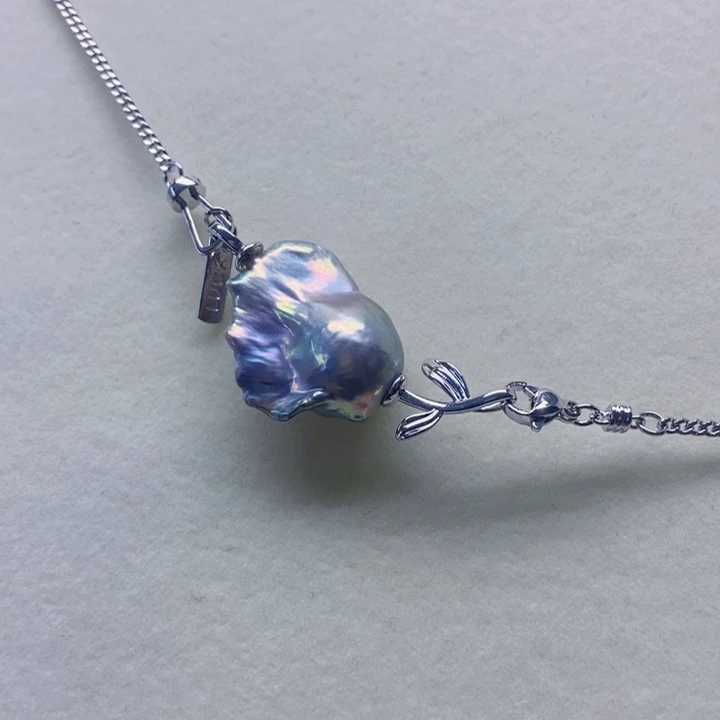 银S925镶嵌耳饰淡水珍珠