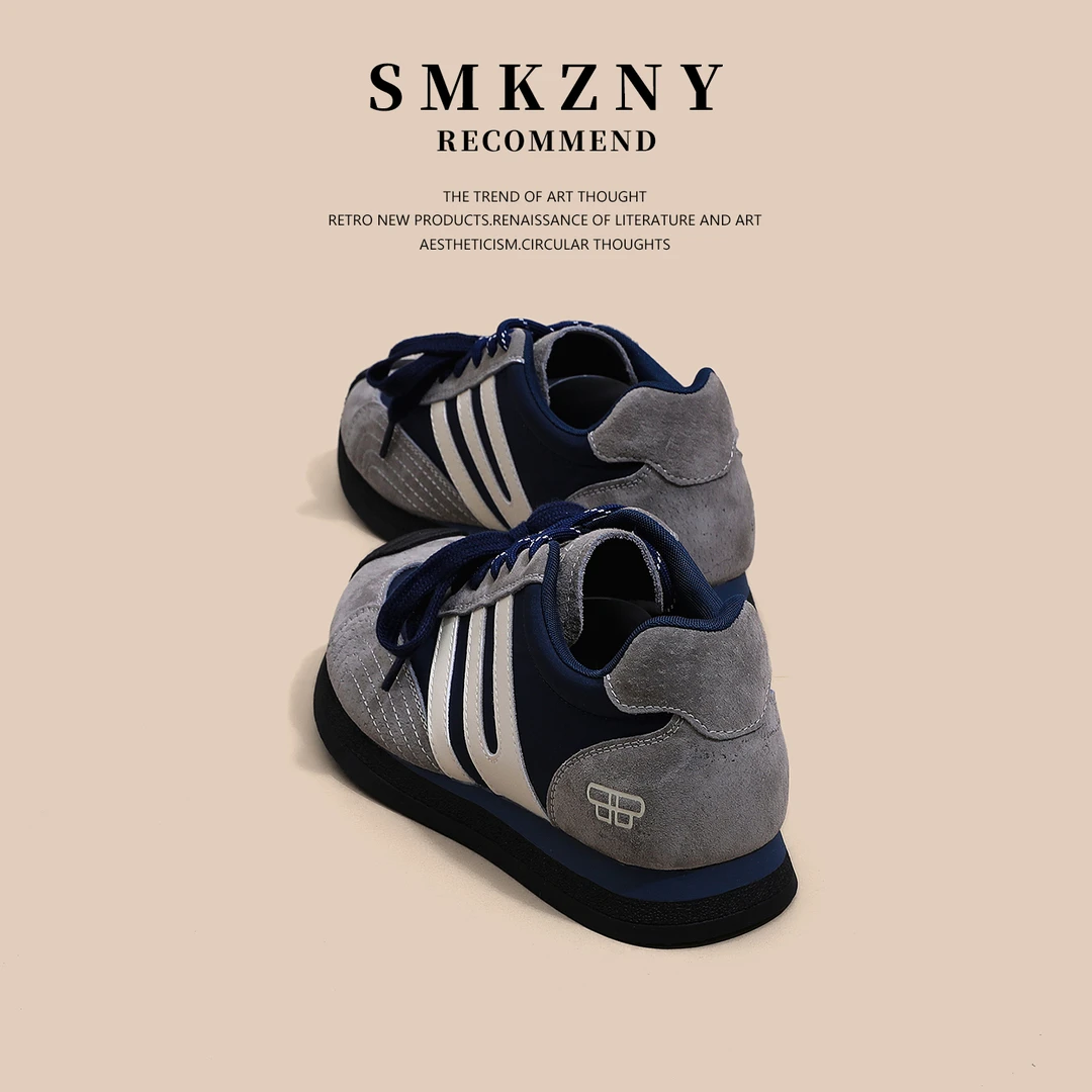 真皮灰色阿甘德训鞋女款秋季百搭内增高女鞋轻便运动休闲鞋E9319W