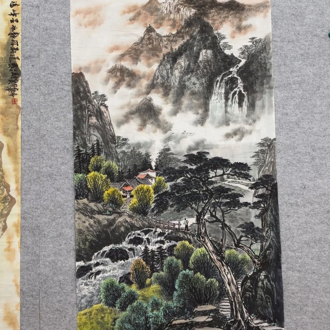 国画花鸟等图案为一体而