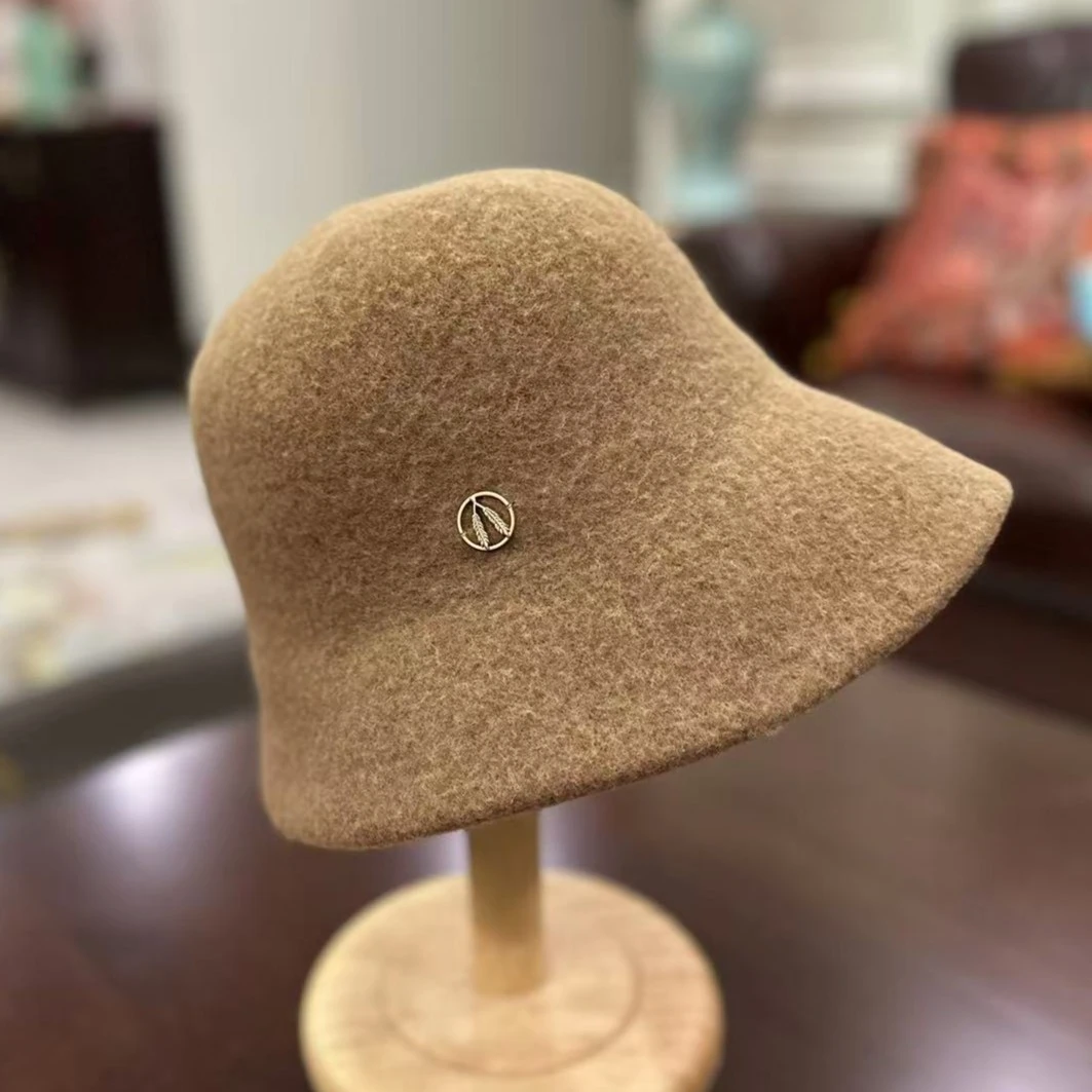 帽子渔夫帽 可折叠女帽时尚百搭女士盆帽纯色保暖经典韩版秋冬季
