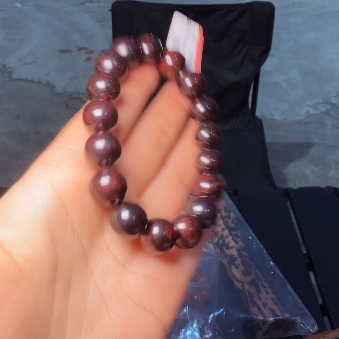 降真香手串/手链海南红降1.2黑金芝麻点22克