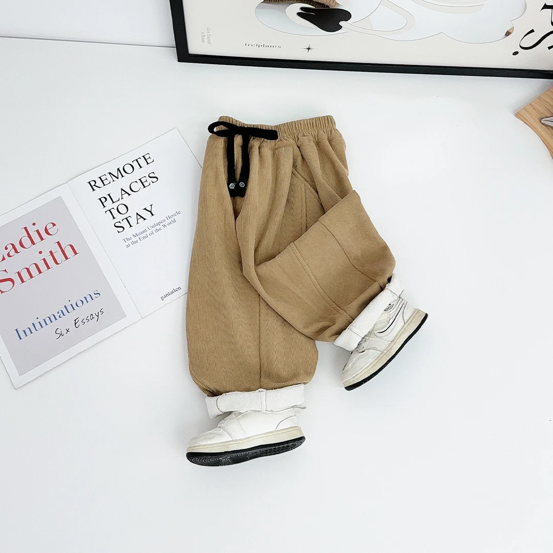 男童加绒加厚裤子儿童休闲裤2025新款秋冬装 WG28823悠悠童话童装