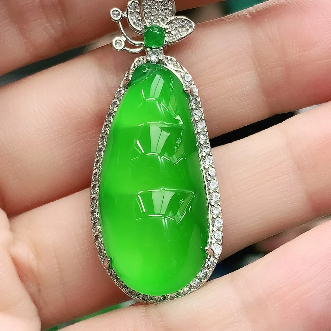 银S925镶嵌吊坠玛瑙/玉髓