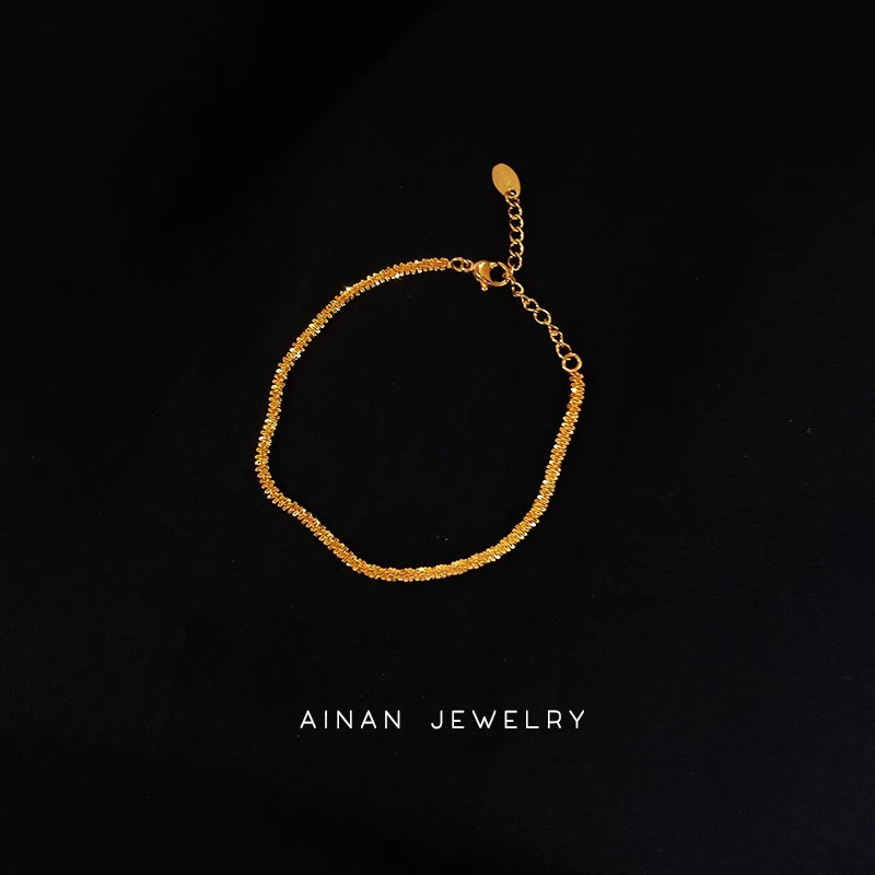 足银手链 金包999足银毛毛虫手链女士轻奢风ins精致百搭