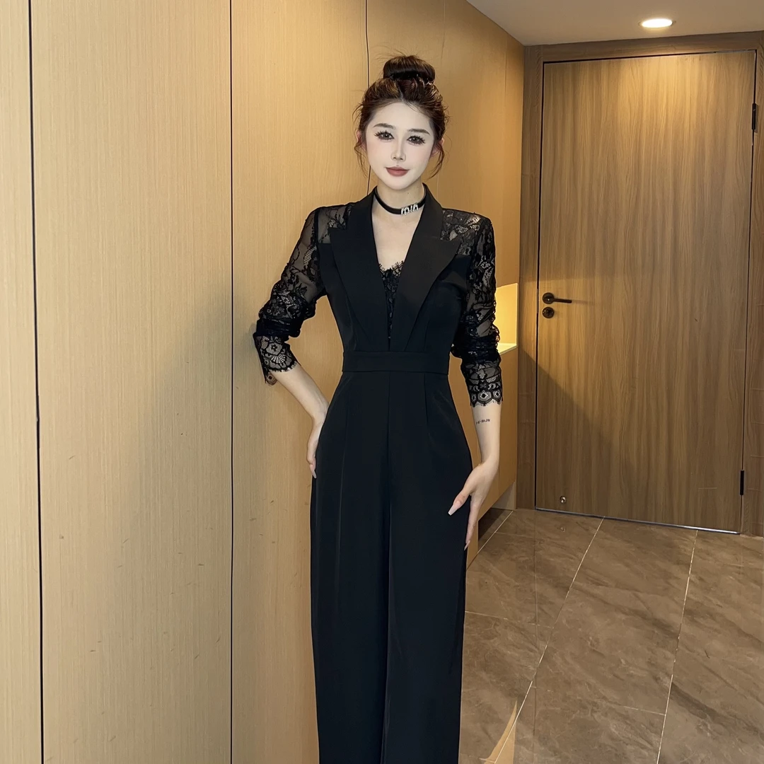 【MD原创·宵夜】2025春季新款显瘦气质长袖休闲百搭轻奢简约连体裤