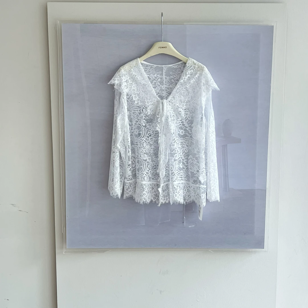 【赵小小&花蕾帽衫 叠穿神器】8170 蕾丝连帽衬衫宽松防晒长袖上衣