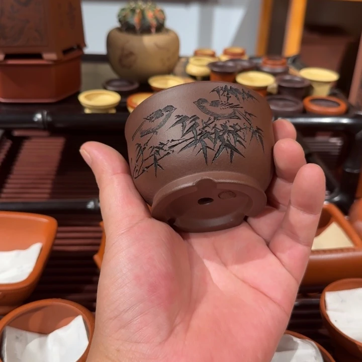 紫砂花盆原矿紫泥