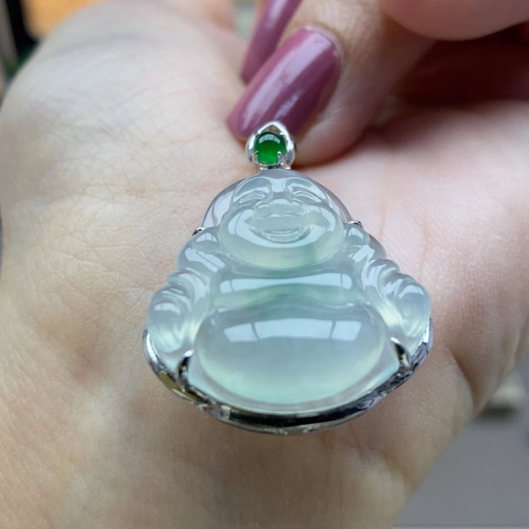 翡翠18K金镶嵌颈饰吊坠27