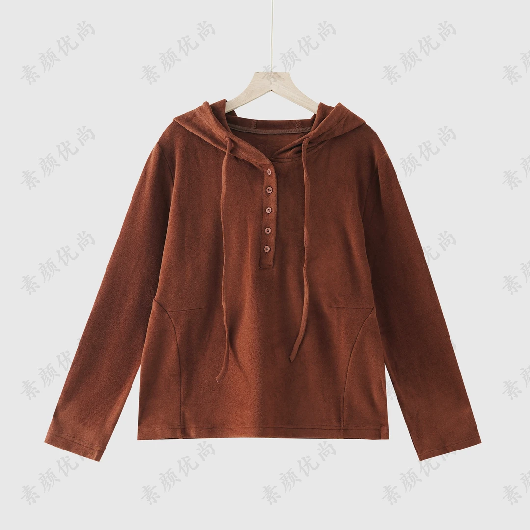 【素颜】2025秋冬新款百搭保暖厚款桑蚕丝羊绒连帽上衣