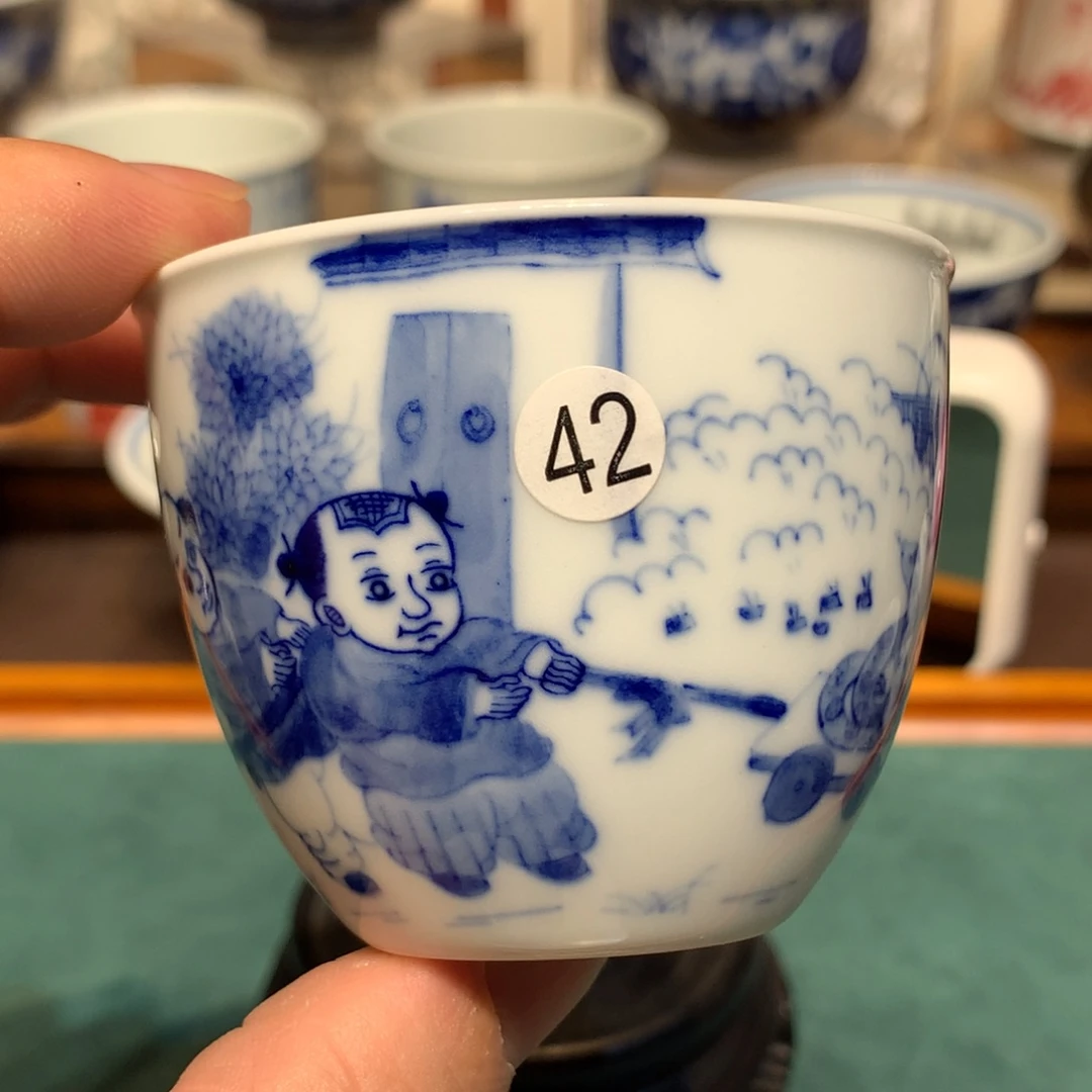 平***人42青花童子主人杯zj201