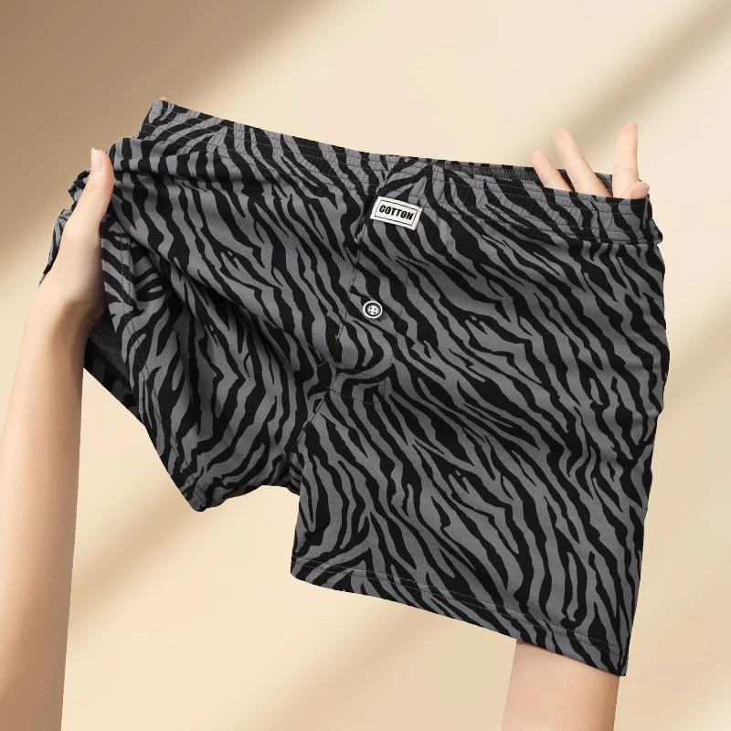 新款保温男士阿罗裤宽松大码棉质透气男款四角裤性感时尚平角裤衩