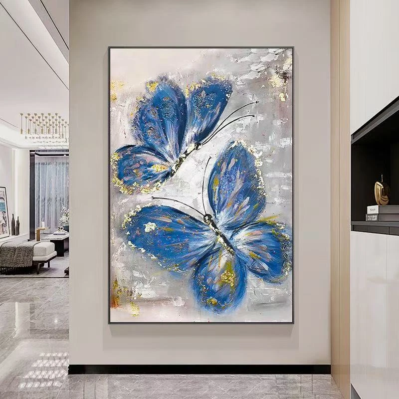 法式现代风蝴蝶平面客厅家居高级挂画餐厅入户玄关装饰画