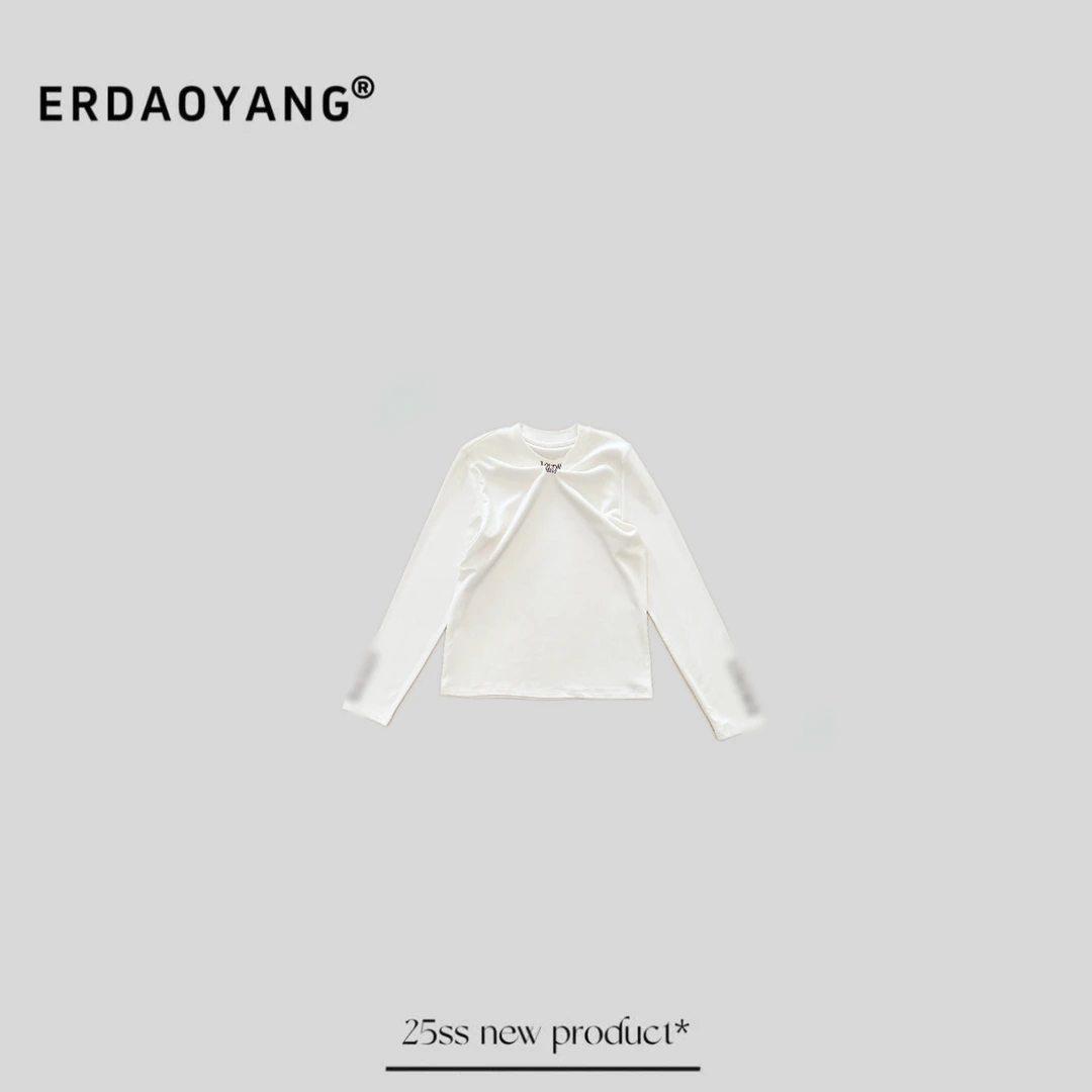 尔刀阳 "零下挚爱" 新款领边撞色字母花纹打底混纺修身长袖CXG090