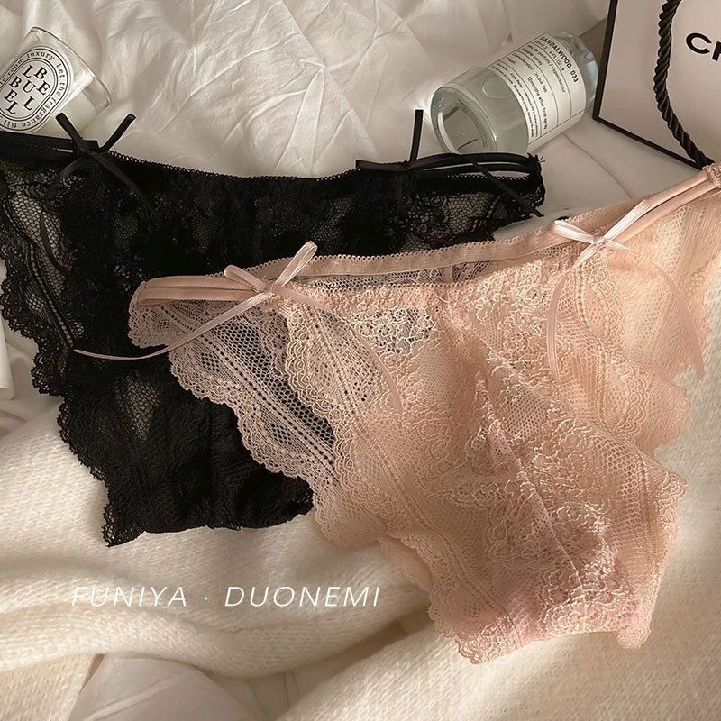 『秘而不露』法式网纱蕾丝女士内裤低腰纯棉裆少女性感纯欲三角裤头