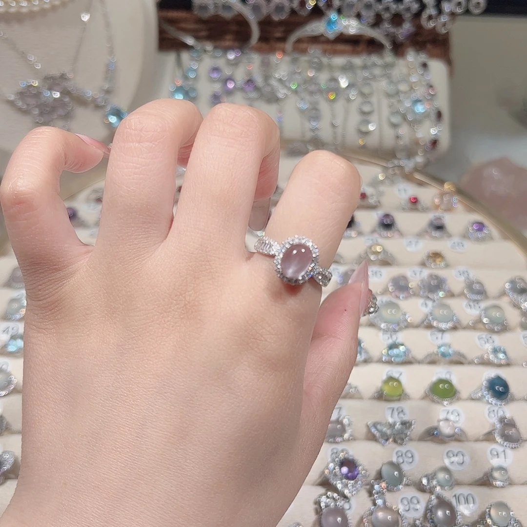 银S925镶嵌芙蓉石戒指