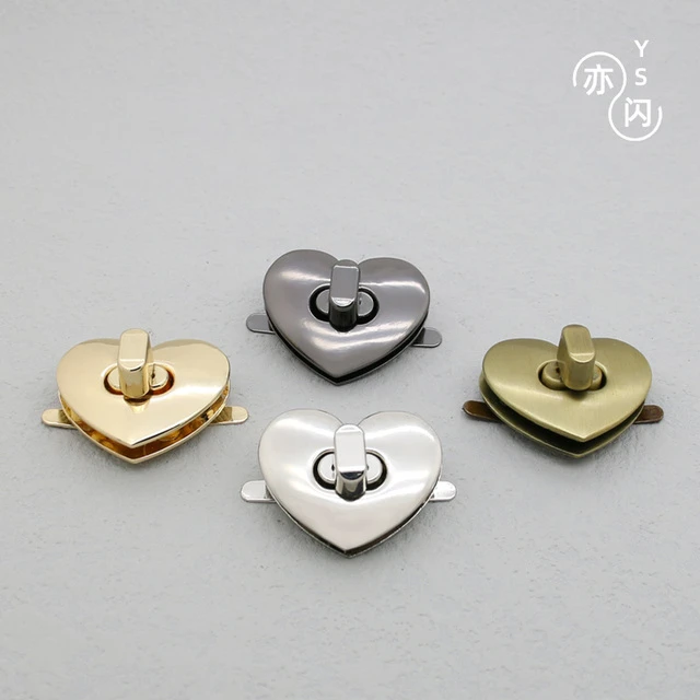 包包锁扣包扣锁扣配件心形锁扣拧锁扭锁卡扣包配件箱包心形包锁扣