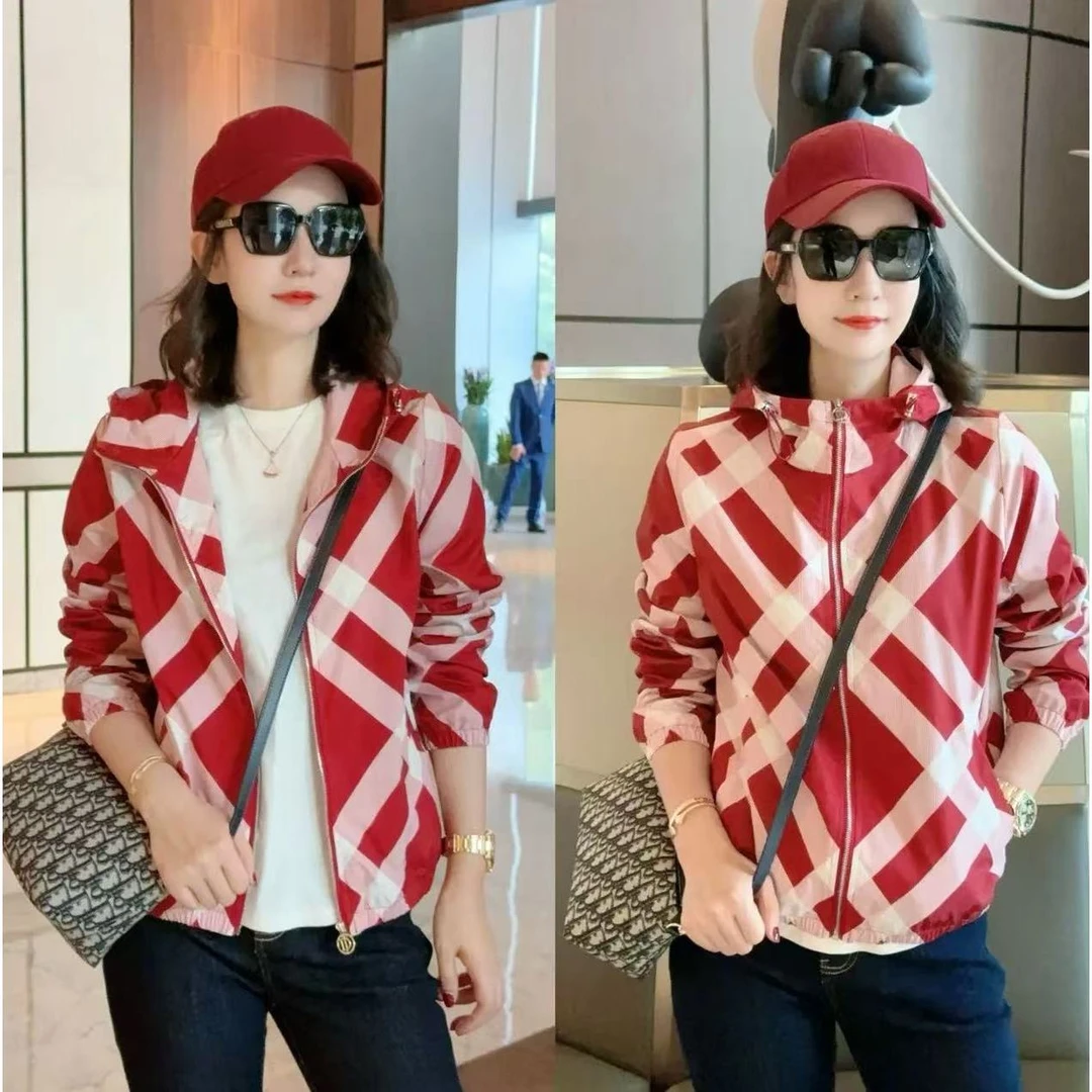 1083-高级感格子时尚外套