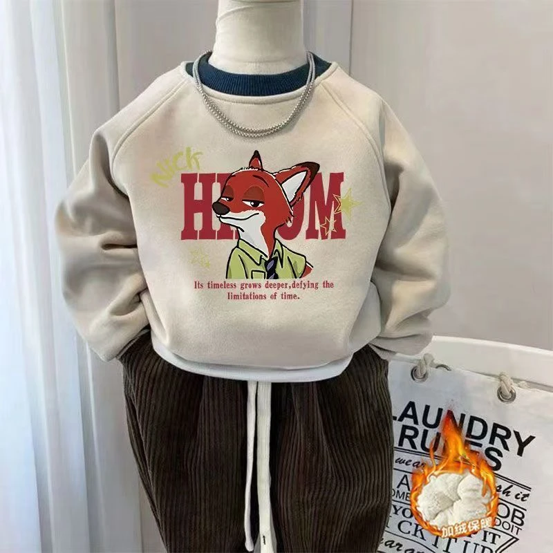 男女童加厚款加绒卫衣2026新款儿童加绒中大童女孩休闲上衣外穿衫