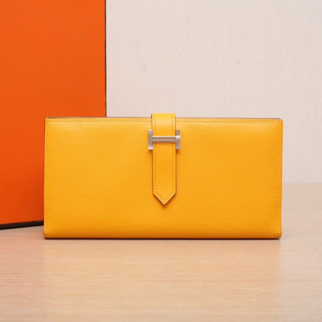 99新 Hermes/爱马仕 【娇】Bearn 长钱包 Ep皮框R银扣 P225581122