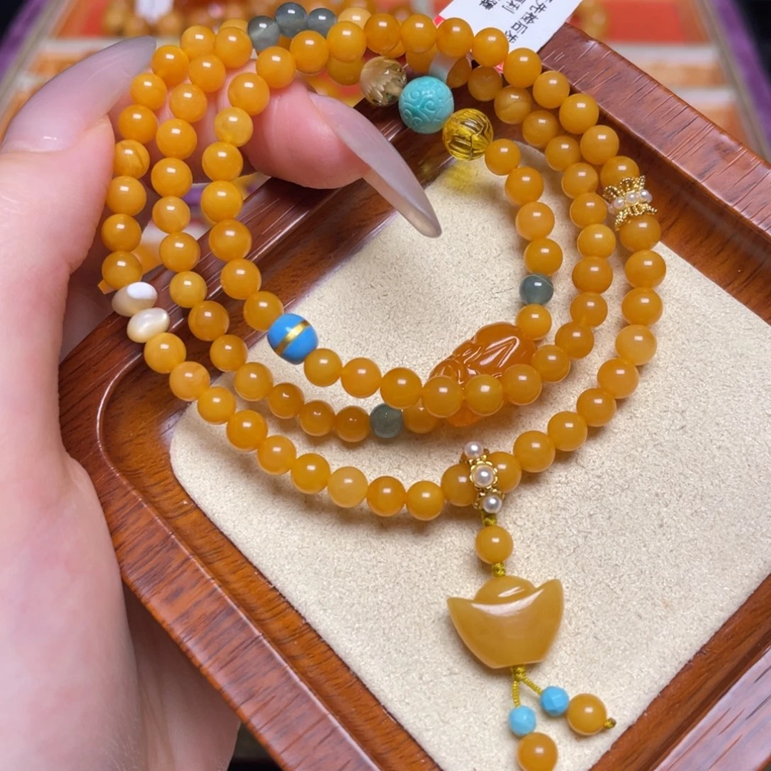 未镶嵌蜜蜡手链手串