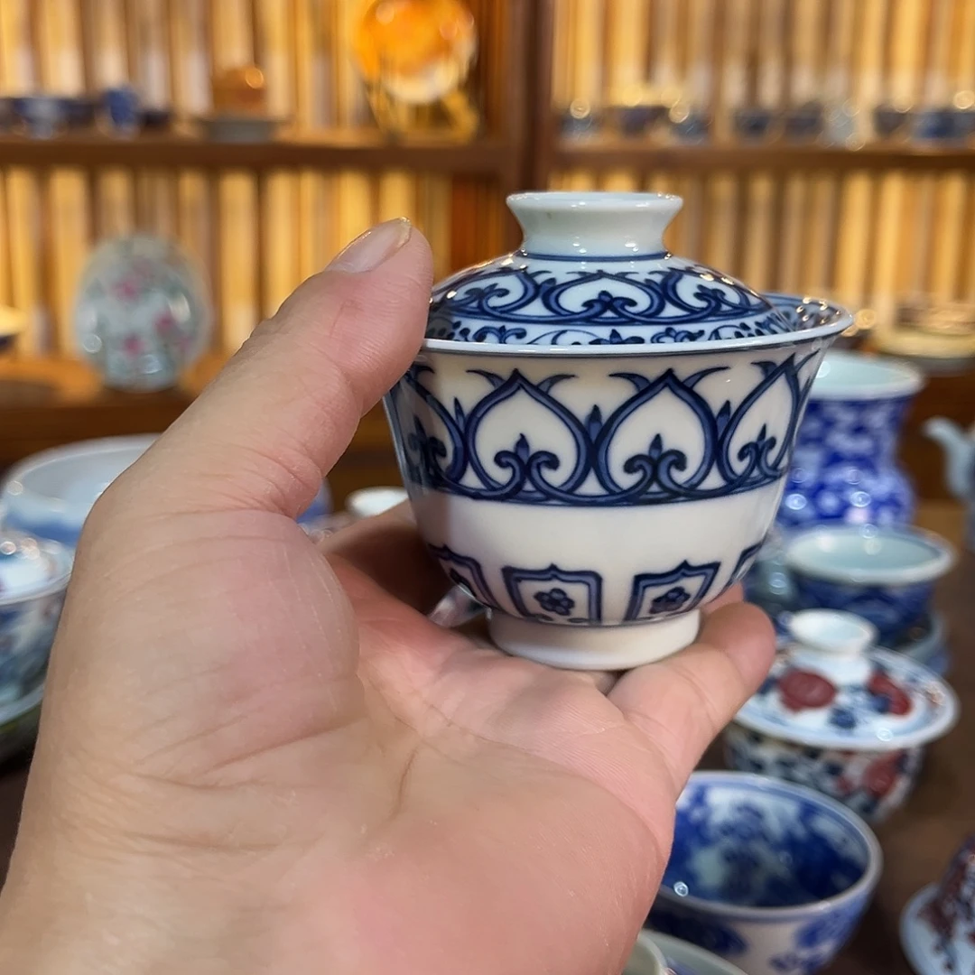 錡镇堂手工手绘盖碗