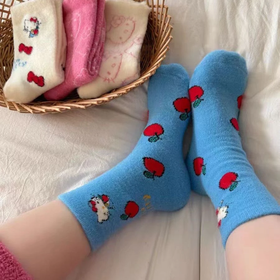 毛茸茸秋冬保暖居家地板袜毛绒可爱卡通少女甜美