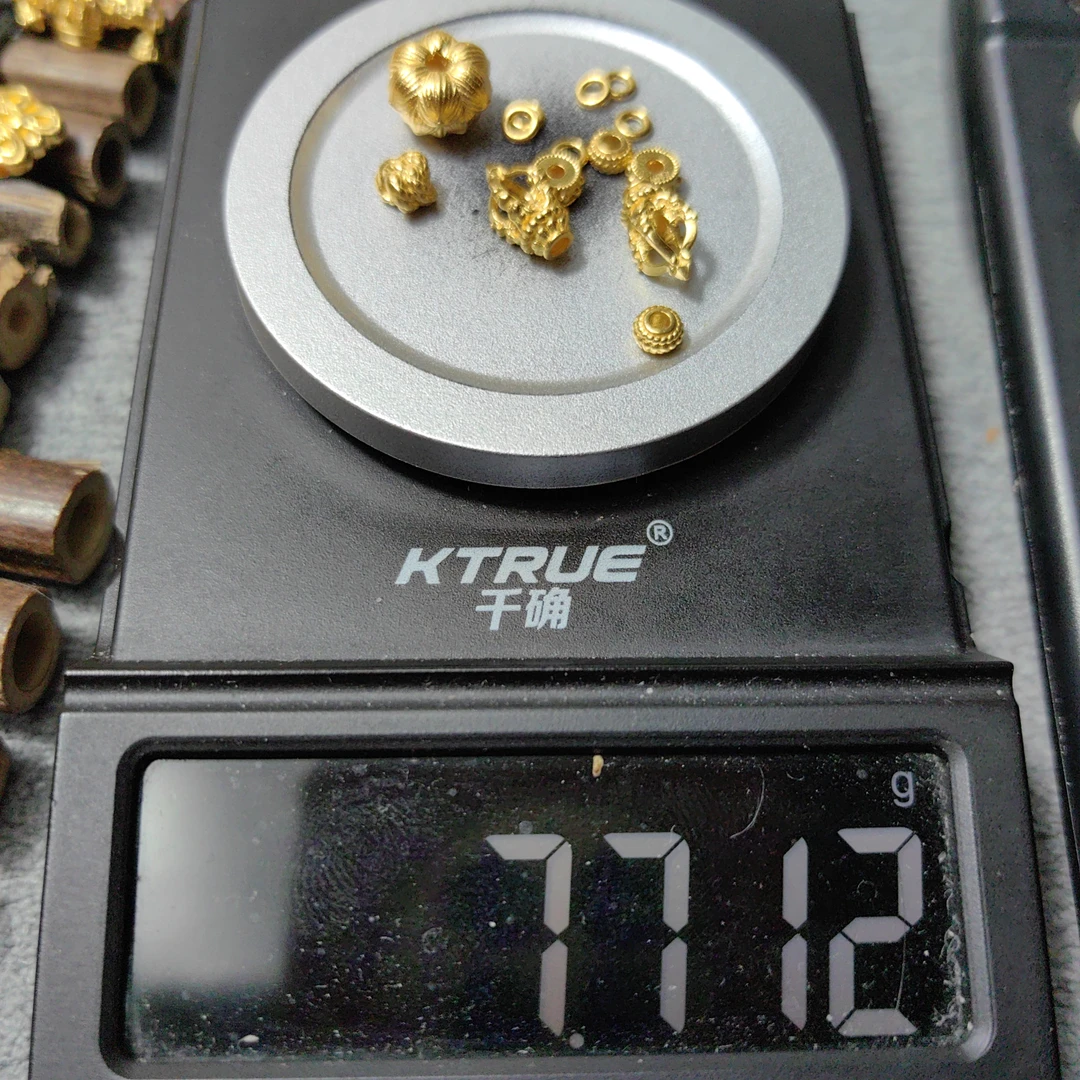 足金999弟子珠背云黄金文玩配饰