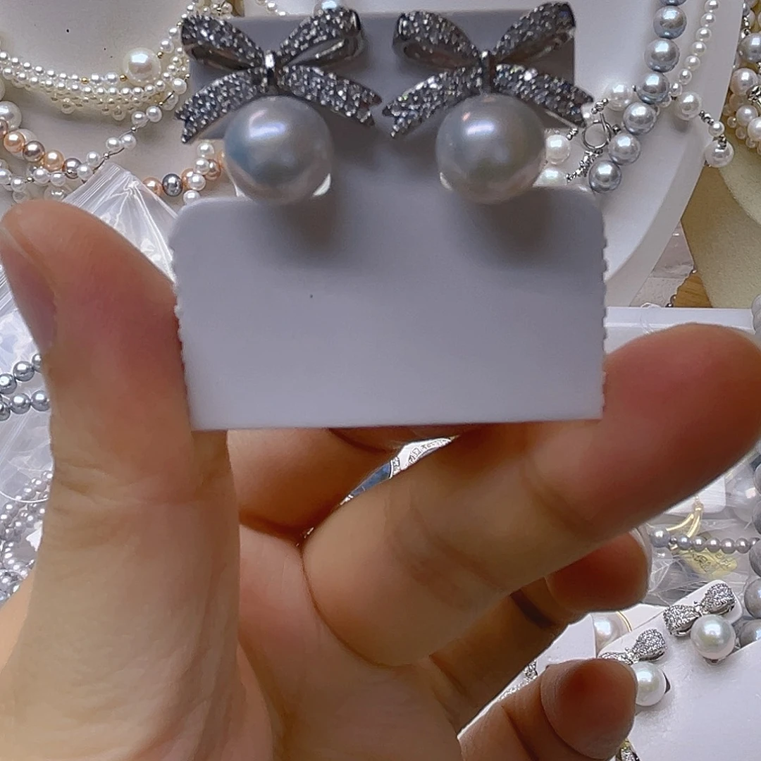 吊坠或者耳钉淡水珍珠银S925镶嵌