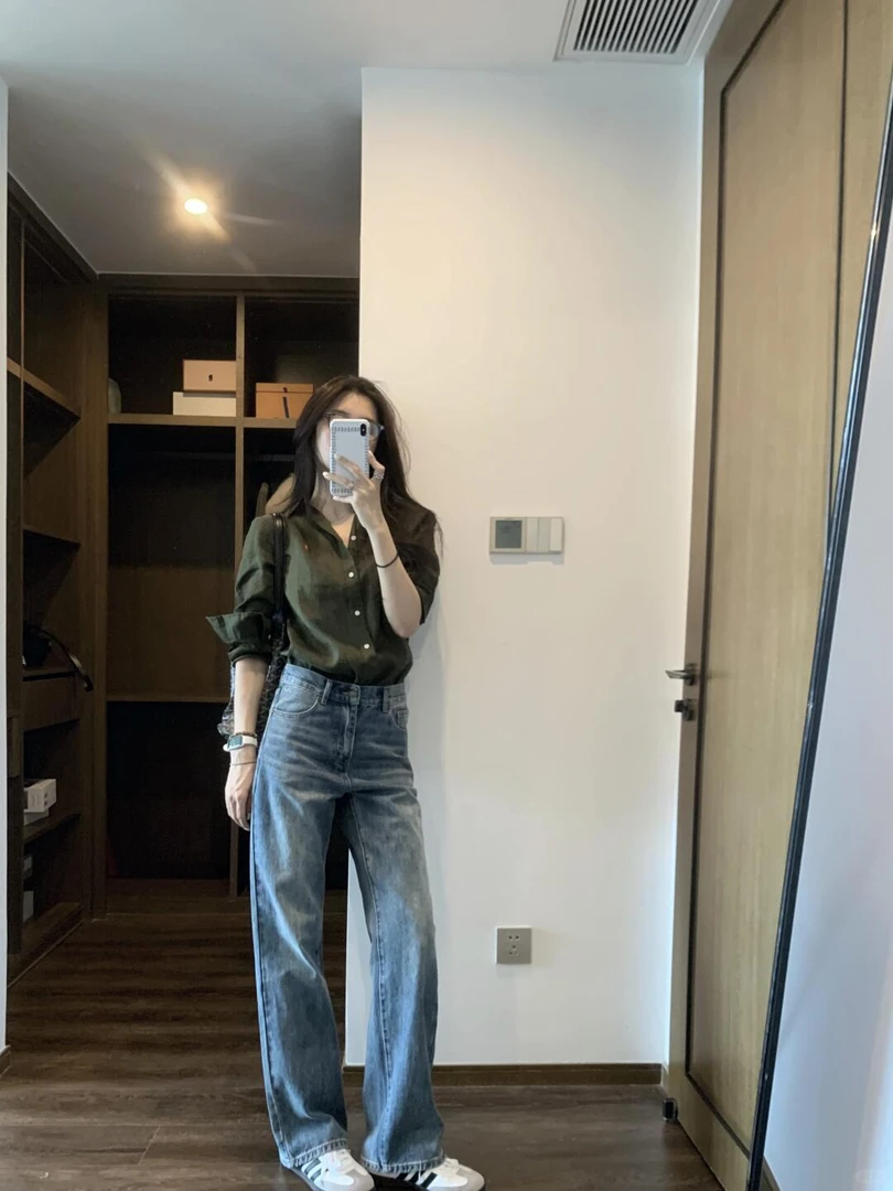 韩系夏季新款休闲百搭时髦洋气长袖衬衫休闲百搭上衣