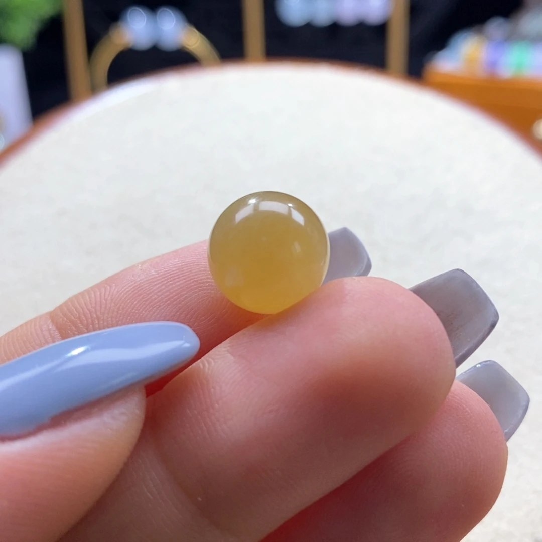 翡翠未镶嵌颈饰翡翠橙黄圆珠