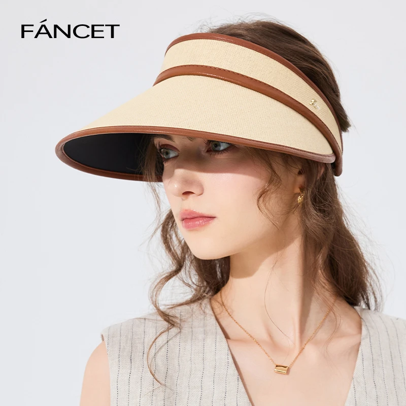 【FANCET凡饰】空顶帽女夏防晒遮脸大帽檐户外出游防紫外线CM96009