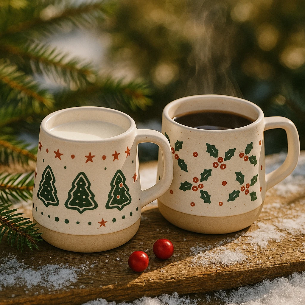 【手绘对杯】400ml 圣诞马克杯复古手绘精致