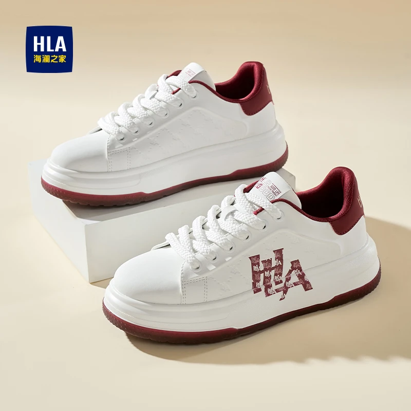 海澜之家男鞋新款2025秋季印花休闲小白鞋潮流百搭厚底增高板鞋男