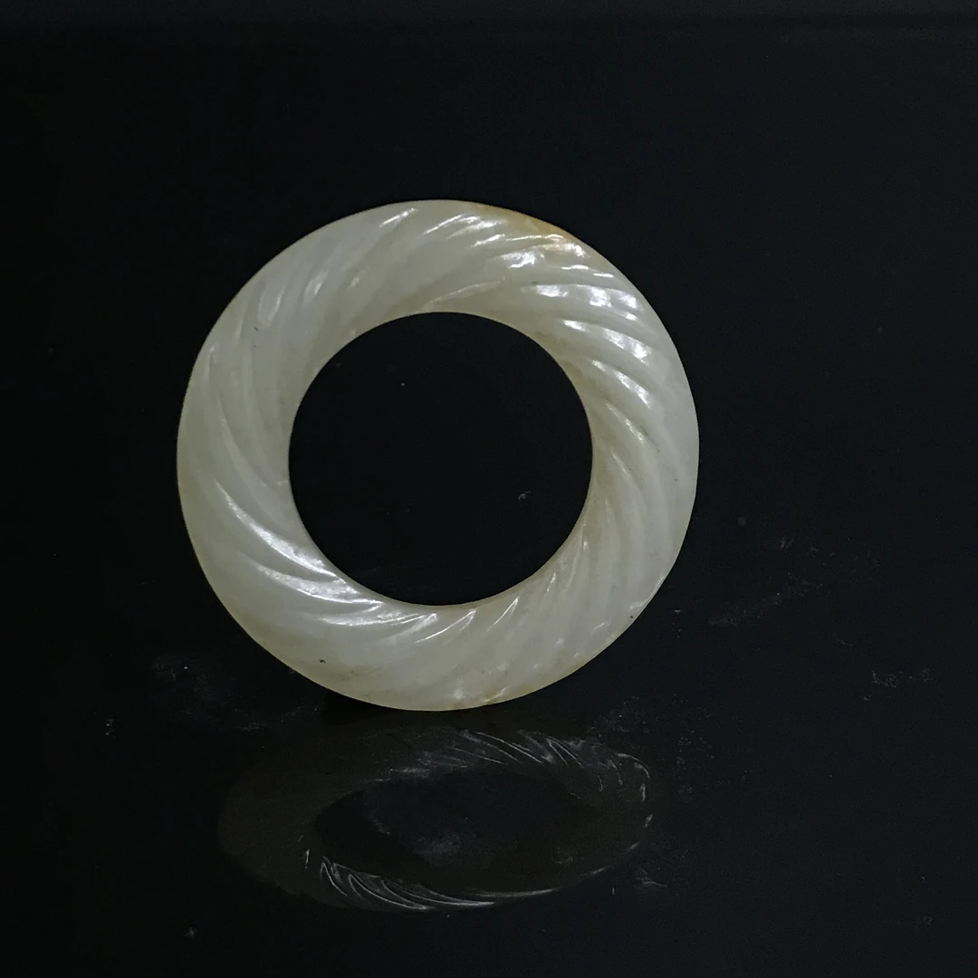 清代和田玉绞丝环/518549/收藏/传承/【友谊文物商店】