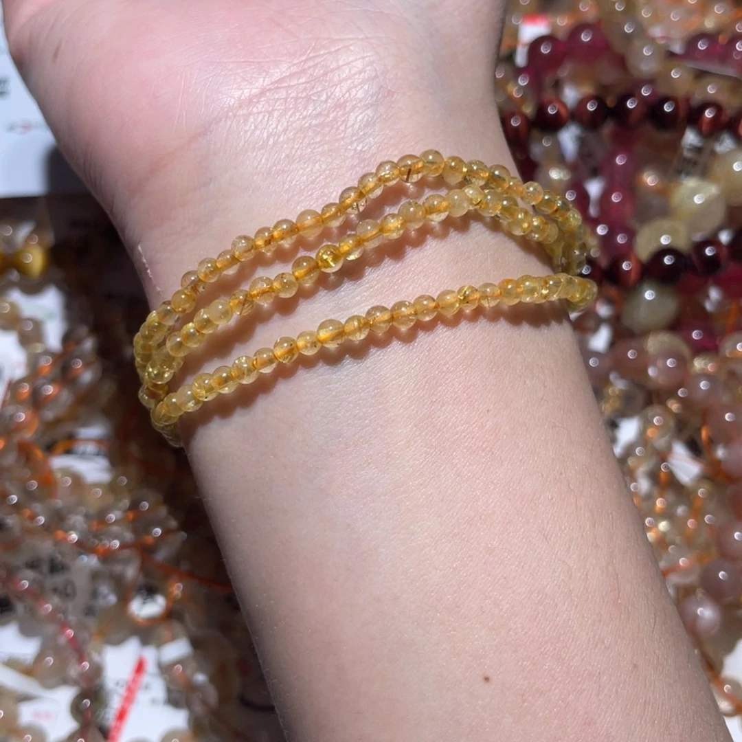 发晶3未镶嵌金发晶3圈卡3m m