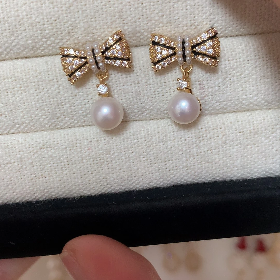 淡水珍珠耳饰合金