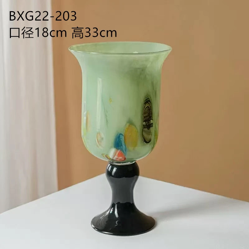 新品高脚法式风灯烛台两用玻璃花瓶