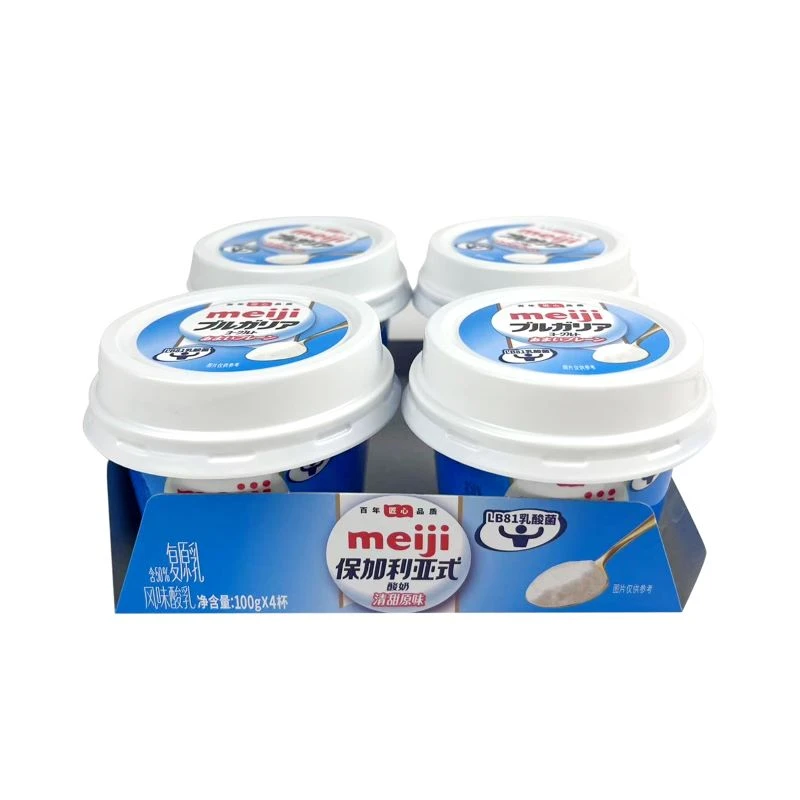 【轻食代餐】明治 保加利亚式酸奶清甜原味 100g*4杯/组