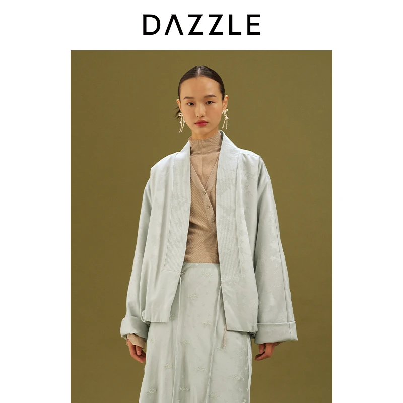 【青绿冬系列】DAZZLE 地素棉服25冬新款绵羊毛混纺棉衣女2J4H343